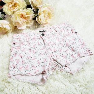 Double Agent Pastel Watermelon Cutoff Denim Shorts